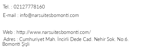 Nar Suites Bomonti telefon numaralar, faks, e-mail, posta adresi ve iletiim bilgileri